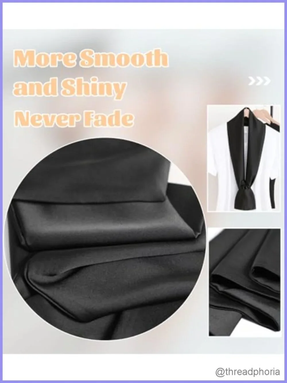 Long Satin Silk Head Scarf Neck Wrap Bag Hair Accessory